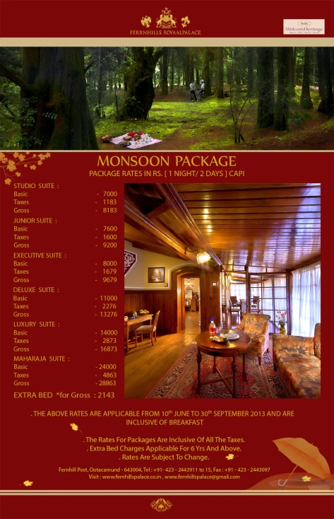 When it rains in Ooty... Holiday deals are galore :)